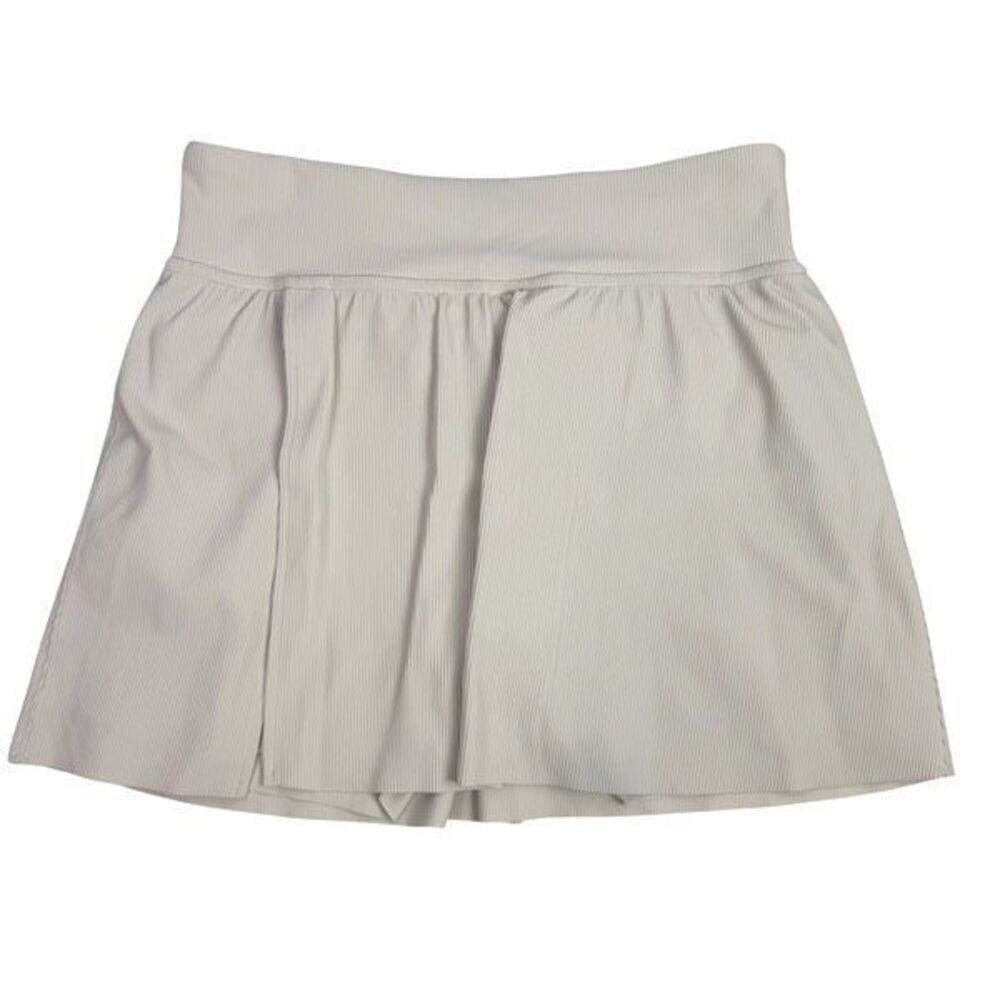 Spanx Get Moving Rib Front Slit Skort XL Cream